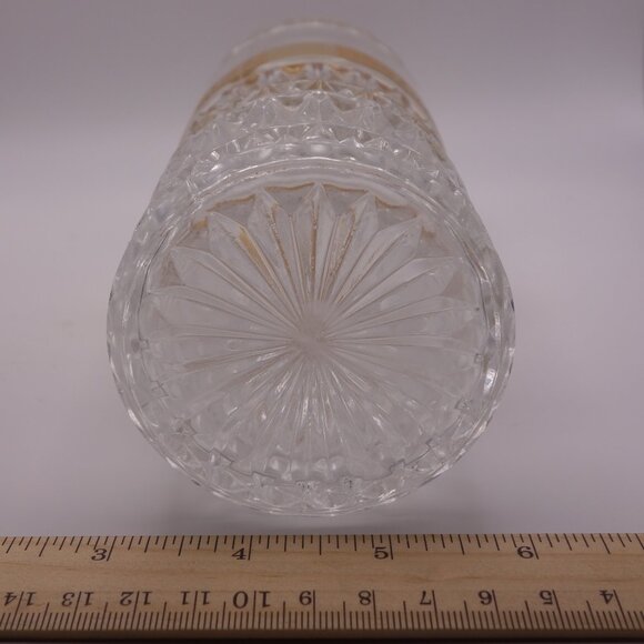 Set of One(1) Glass Bottle and Five(5) Shot Glasses with Gold Decoration - Picture 5 of 12